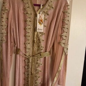 Pink and Gold Long Sleeve Dress
